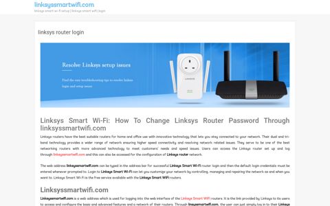 linksyssmartwifi.com | linksys smart wi-fi setup | linksys smart ...