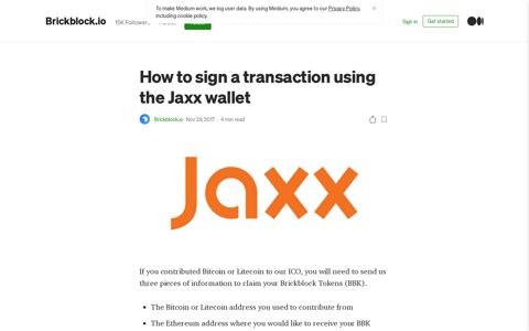 How to sign a transaction using the Jaxx wallet | by Brickblock ...