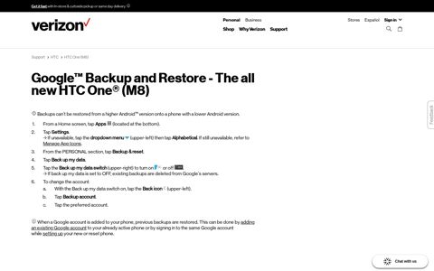 Google Backup and Restore - The all new HTC One (M8 ...