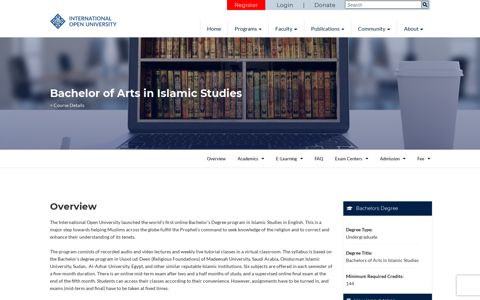 Bachelor of Arts in Islamic Studies – International Open ...