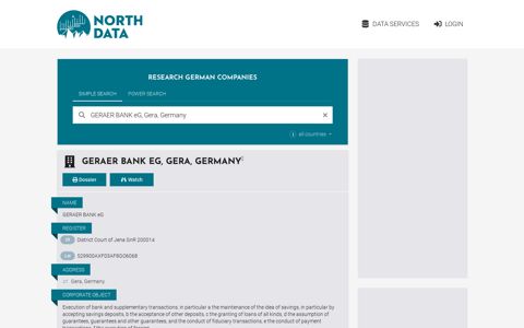 Geraer BANK eG, Gera - North Data