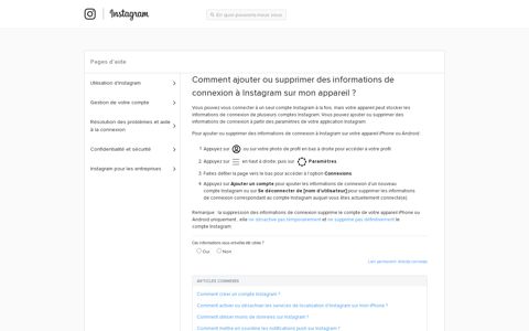 How do I add or remove Instagram login information on my ...