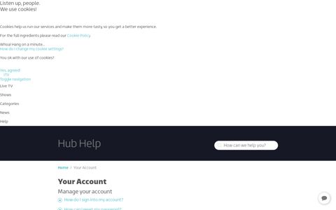 Your Account - The ITV Hub Help