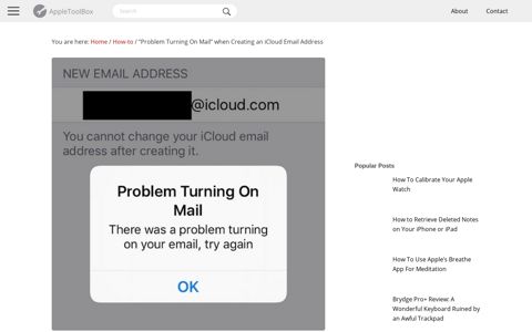 “Problem Turning On Mail” when Creating an iCloud Email ...
