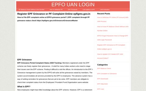 EPF Grievance Online Complaint PF grievance status portal ...