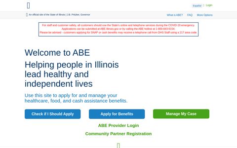 Illinois.gov - ABE System Offline