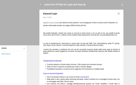 Katamail Login - Latest Info Of Web.De Login And Sing Up