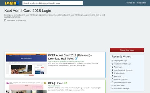Kcet Admit Card 2018 Login - Loginii.com