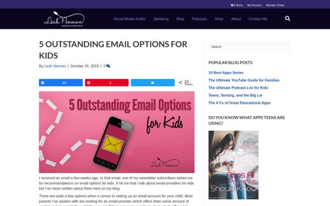 5 Outstanding Email Options for Kids - Leah Nieman