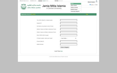 My Jamia Self Service Portal for Students
