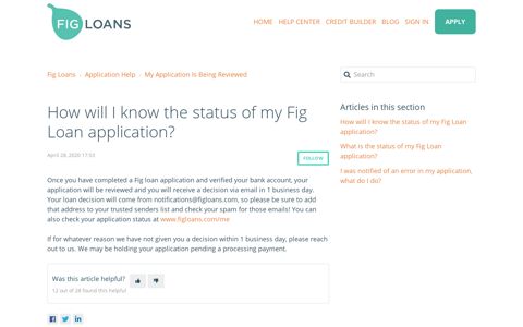 How will I know the status of my Fig Loan application? – Fig ...