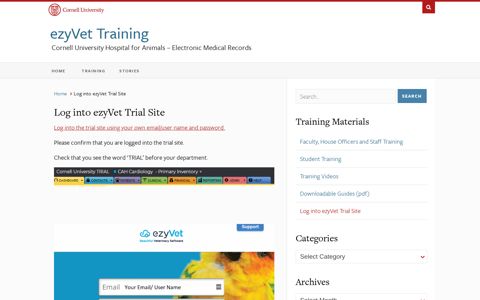 Log into ezyVet Trial Site | ezyVet Training - Cornell blogs