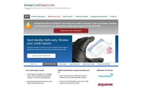 Annual Credit Report.com - Home Page
