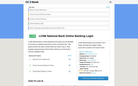 LCNB National Bank Online Banking Login - CC Bank