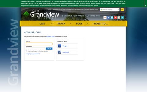 Account Log In | Grandview, MO