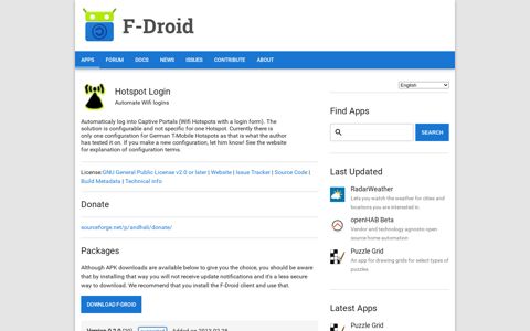 Hotspot Login | F-Droid - Free and Open Source Android App ...