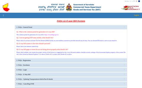 FAQs on E-way Bill-System - GST-Karnataka