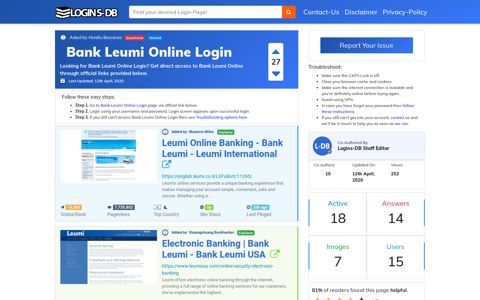 Bank Leumi Online Login - Logins-DB