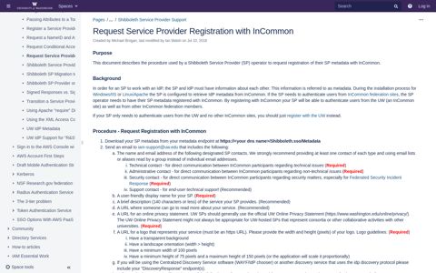 Request Service Provider Registration with InCommon - IAM ...