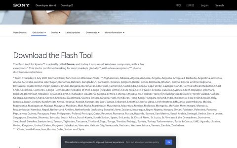 Download Flash tool - Open Devices - Sony Developer World