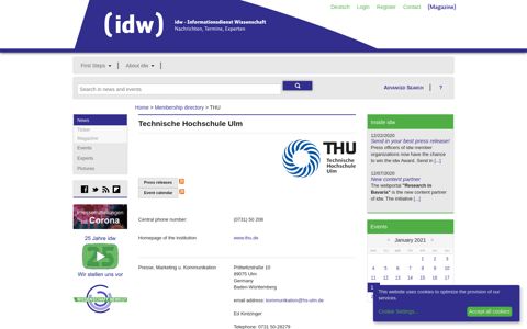 Technische Hochschule Ulm - idw