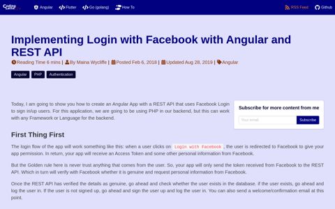 Implementing Login with Facebook with Angular and REST API