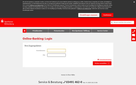 Login Online-Banking - Sparkasse Wittenberg