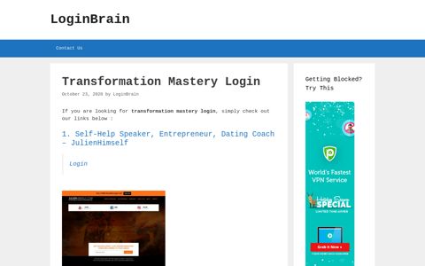 transformation mastery login - LoginBrain