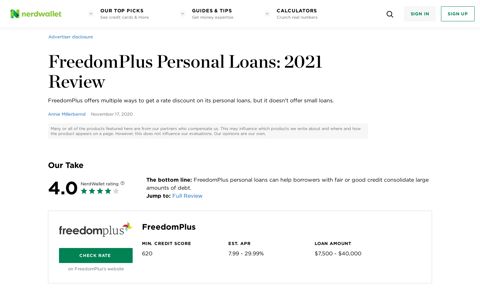 FreedomPlus Personal Loans: 2021 Review - NerdWallet