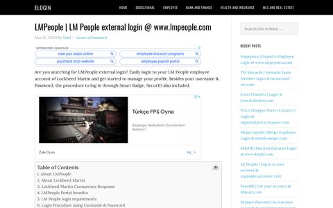 LMPeople | LM People external login @ www.lmpeople.com
