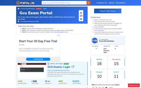Gcu Exam Portal
