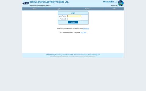 KSEB Consumers Portal-OrumaWEB
