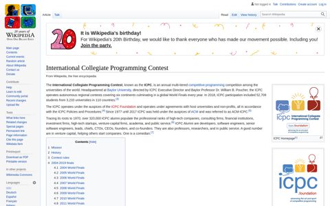 International Collegiate Programming Contest - Wikipedia