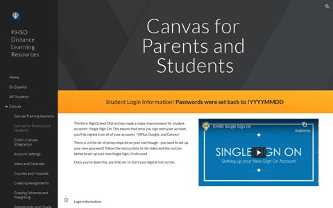 KHSD Distance Learning Resources - Canvas for Parents and ...