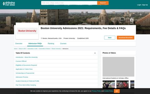 Boston University Admissions 2021: Requirements, Fees ...