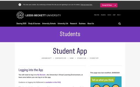 Student App - Leeds Beckett University