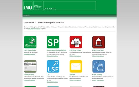 LMU Intern – Zentrale Webangebote der LMU - LMU-Portal
