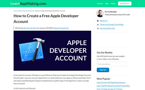How to Create a Free Apple Developer Account ...