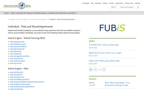 Individual - Flats and Shared Apartments • FUBiS