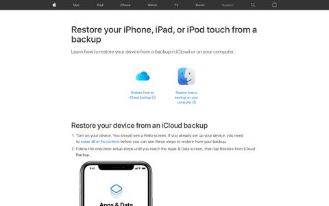 Restore your iPhone, iPad, or iPod touch from a backup ...