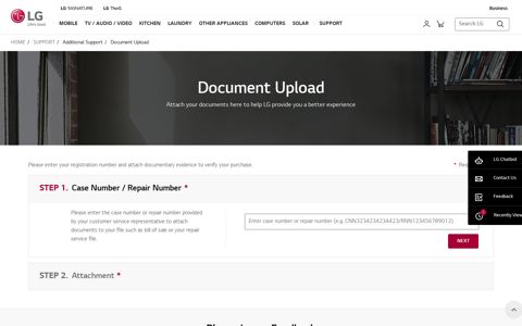Proof of Purchase: Document Upload | LG USA Support