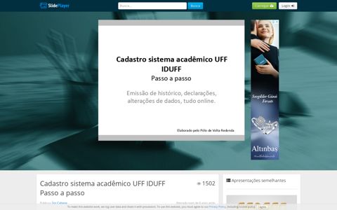 Cadastro sistema acadêmico UFF IDUFF Passo a passo - ppt ...