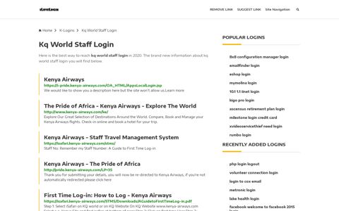 Kq World Staff Login ❤️ One Click Access - iLoveLogin