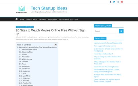 20 Sites to Watch Movies Online Free Without Sign up | Tech ...
