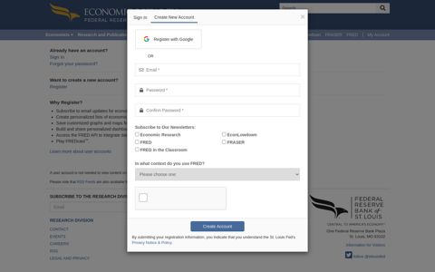 Register User Account - St. Louis Fed