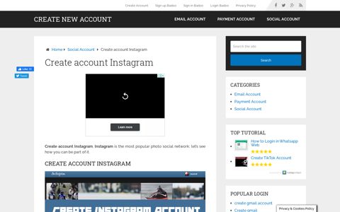 Create account Instagram | Create New Account