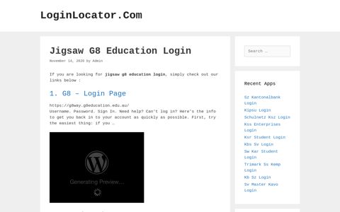 Jigsaw G8 Education Login - LoginLocator.Com