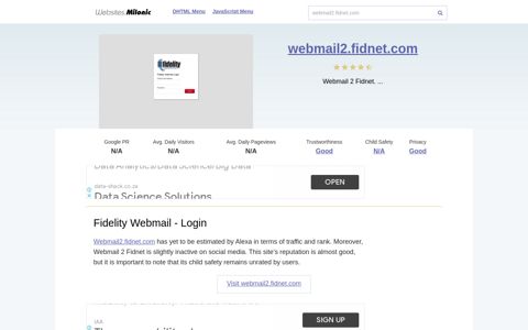 Webmail2.fidnet.com website. Fidelity Webmail - Login.