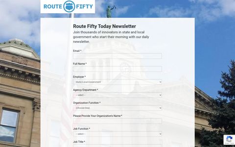 Route Fifty Today Newsletter - Government Executive