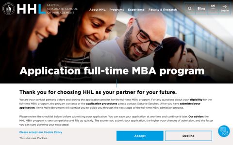 Application full-time MBA program | HHL Leipzig Graduate ...